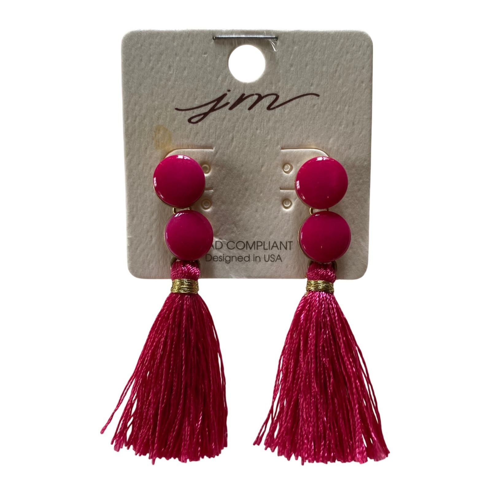 Jm Collection Pink Beaded Tassel Earrings Dangling Fashion Jewelry Kidcore Boho